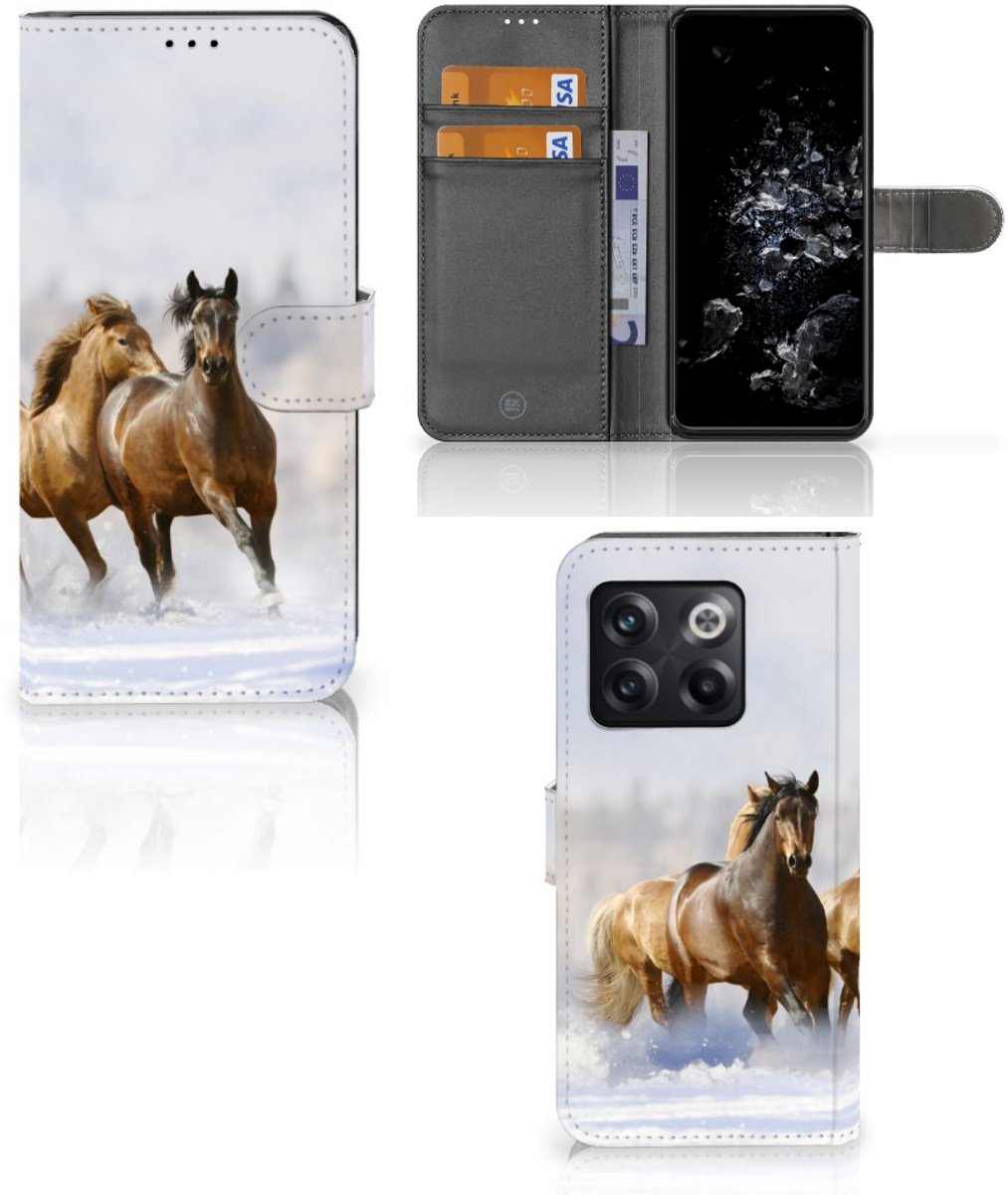 OnePlus 10T Telefoonhoesje met Pasjes Paarden