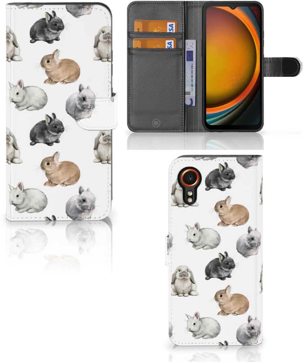 Telefoonhoesje met Pasjes voor Samsung Galaxy Xcover 7 Konijntjes