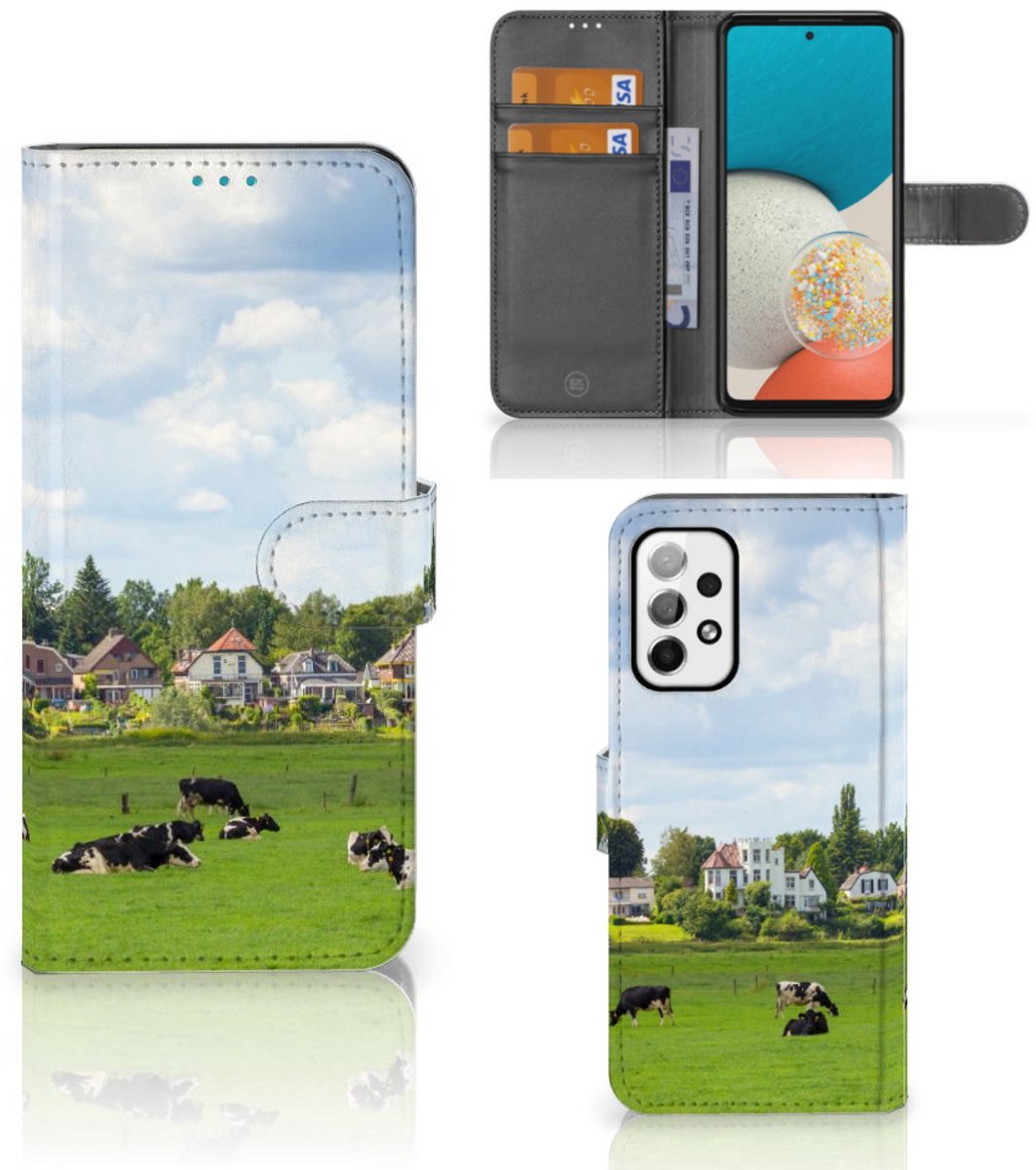 Samsung Galaxy A73 5G Telefoonhoesje met Pasjes Koeien