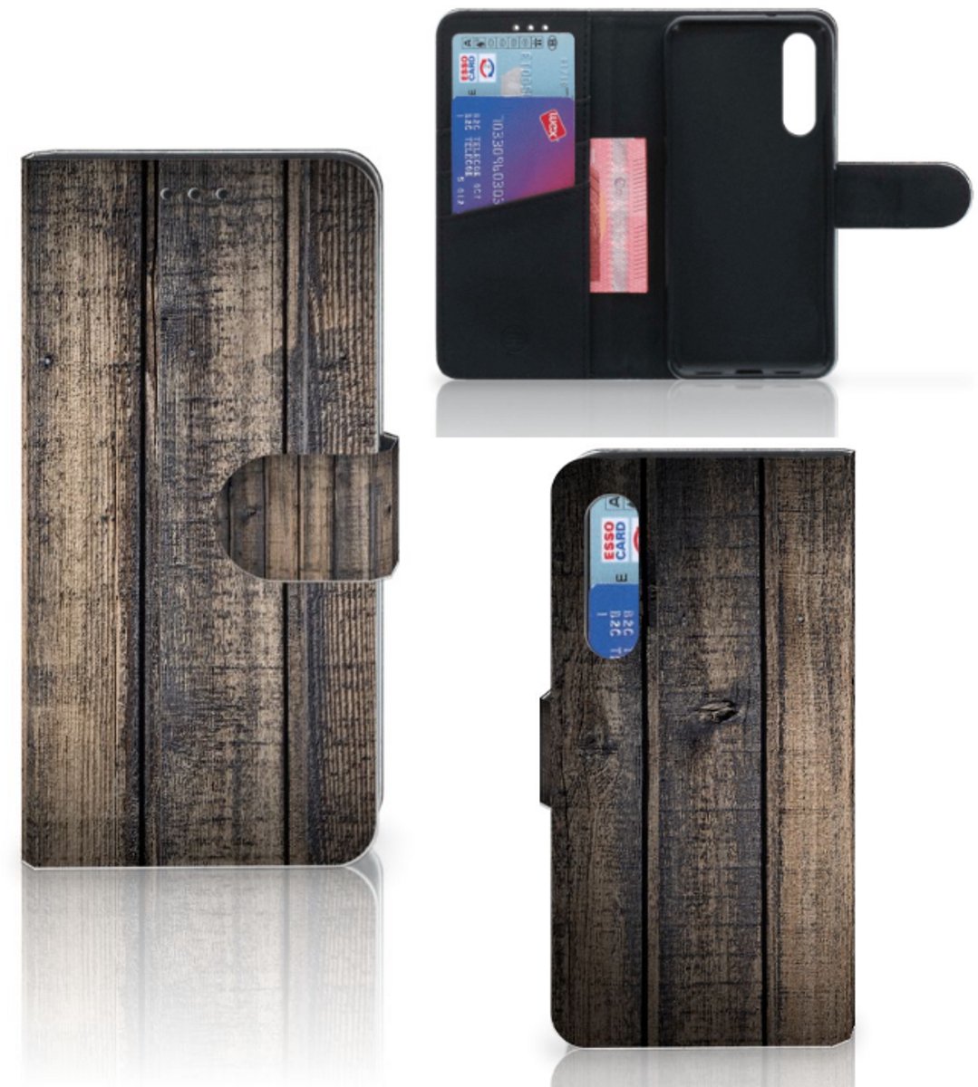 Book Case voor Xiaomi Mi 9 SE Book Style Case Steigerhout