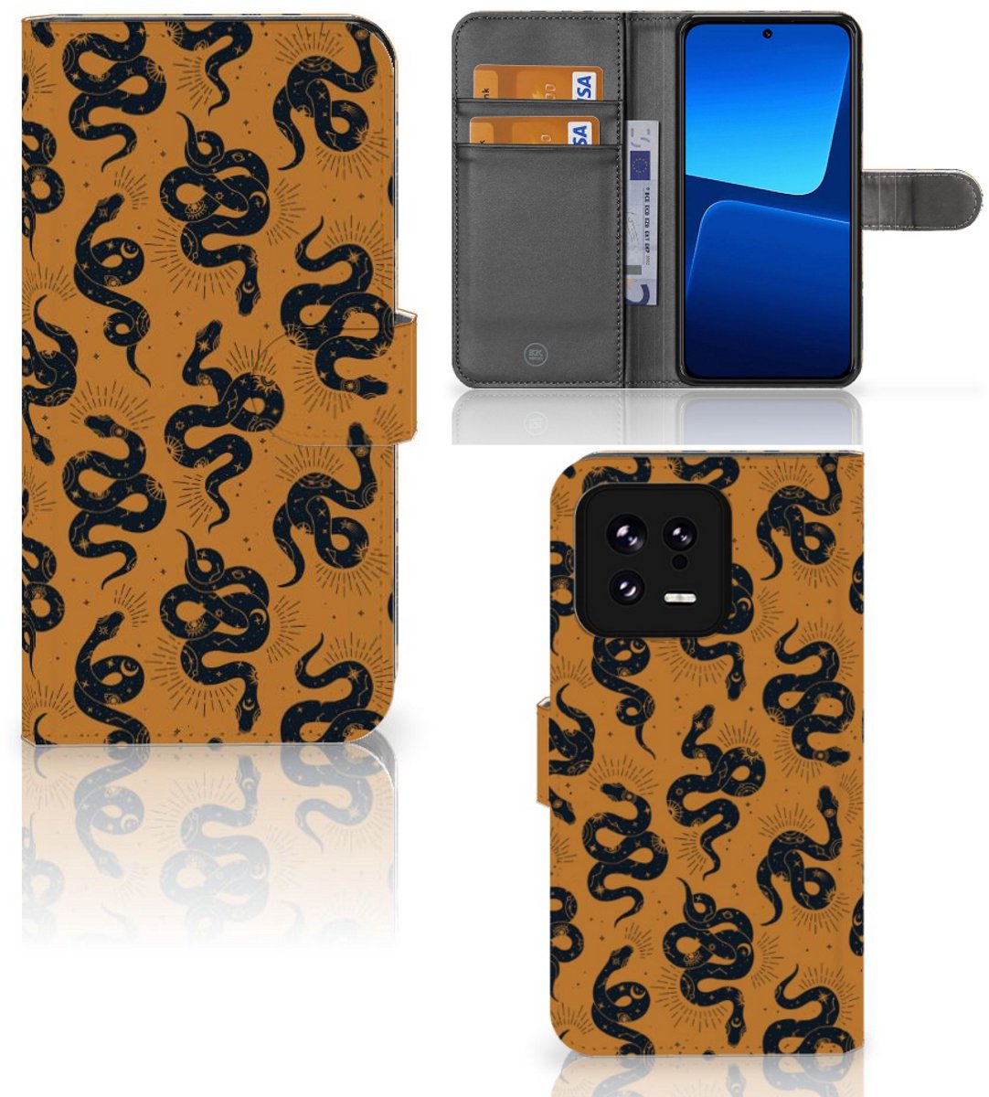 Telefoonhoesje met Pasjes voor Xiaomi 13 Snakes