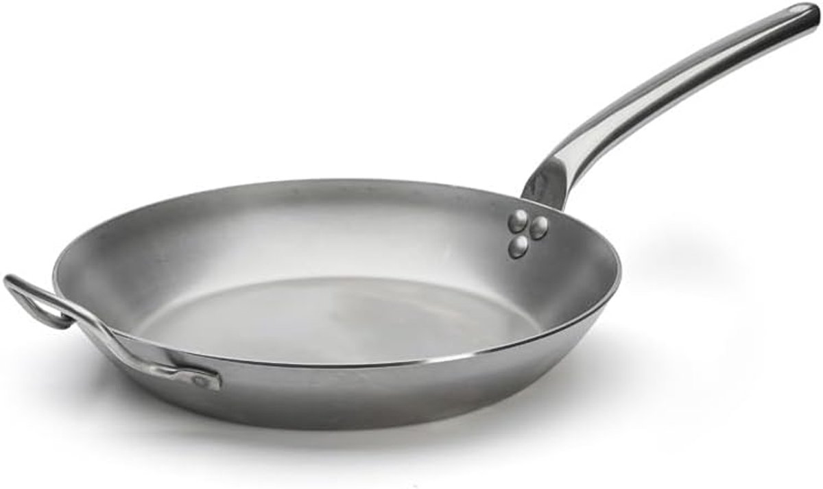 Ronde Koekenpan - Kookgerei - Veelzijdig Koken - Natuurlijk Anti-aanbakeffect - 32 cm Diameter - Zilver