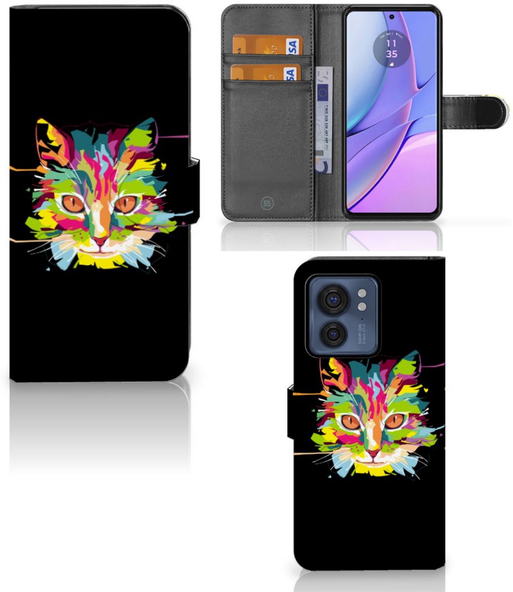 Motorola Edge 40 Leuk Hoesje Cat Color