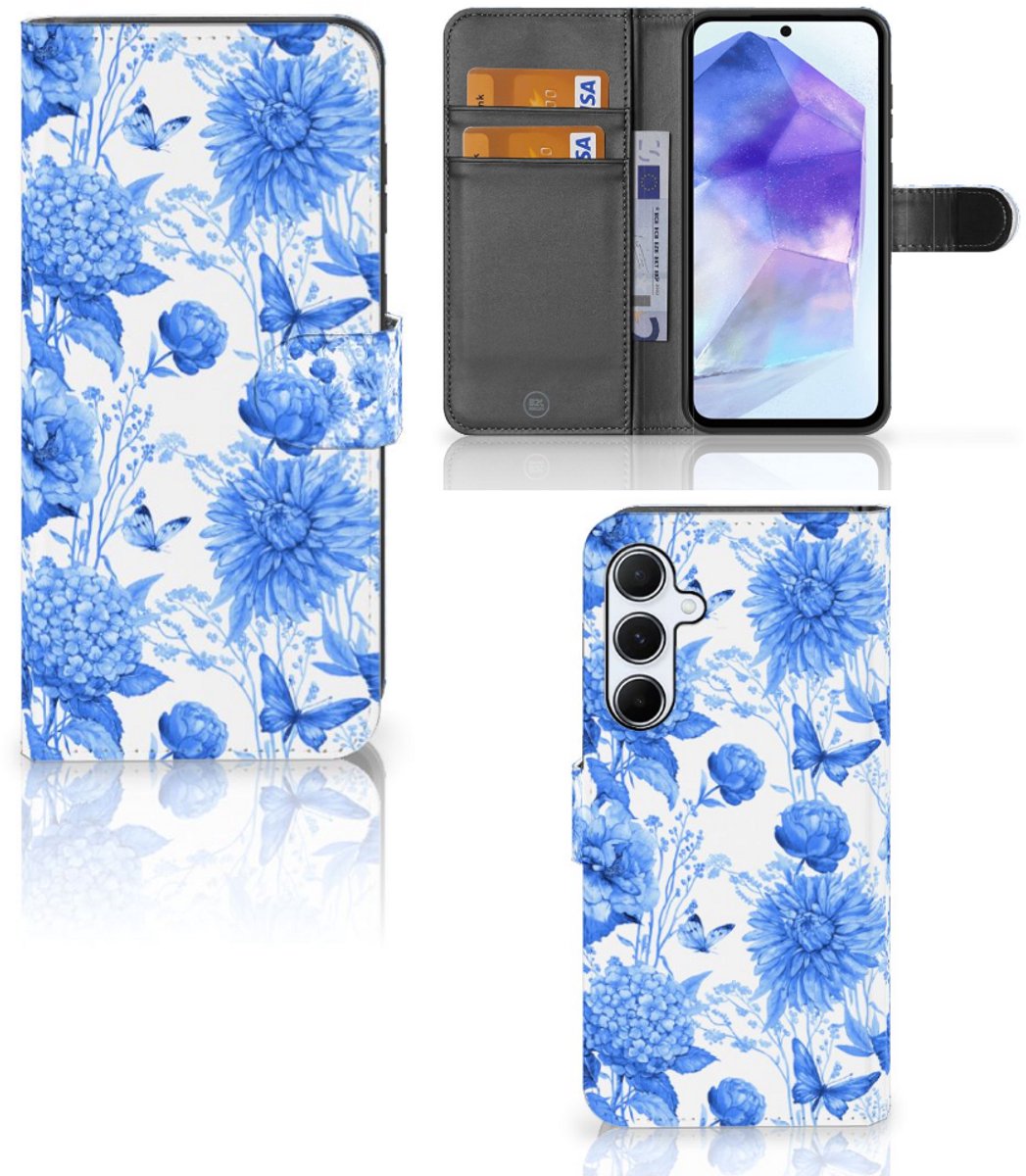 Hoesje voor Samsung Galaxy A55 Flowers Blue