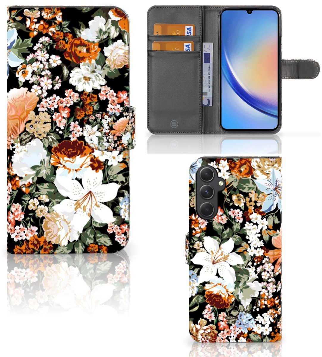 Hoesje voor Samsung Galaxy A24 4G Dark Flowers
