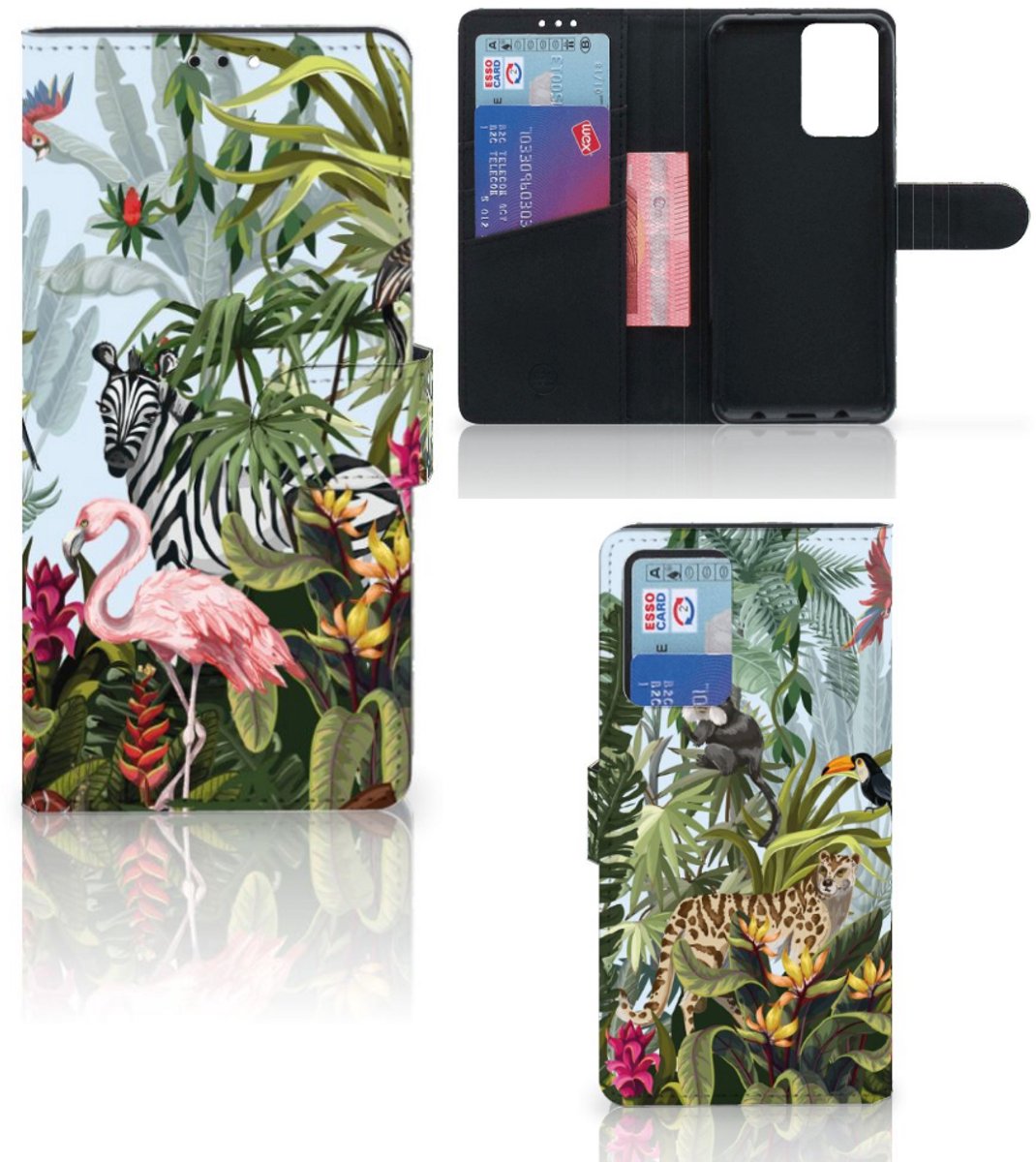 Book Case voor Telefoonhoesje met Pasjes voor Xiaomi Redmi Note 10 Pro Jungle