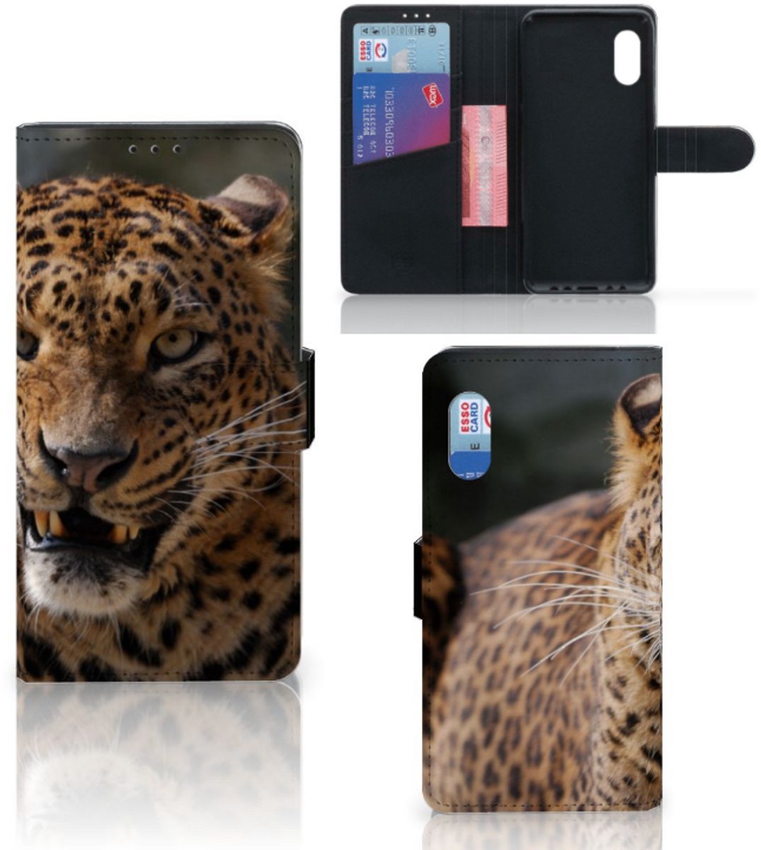 Samsung Xcover Pro Telefoonhoesje met Pasjes Luipaard