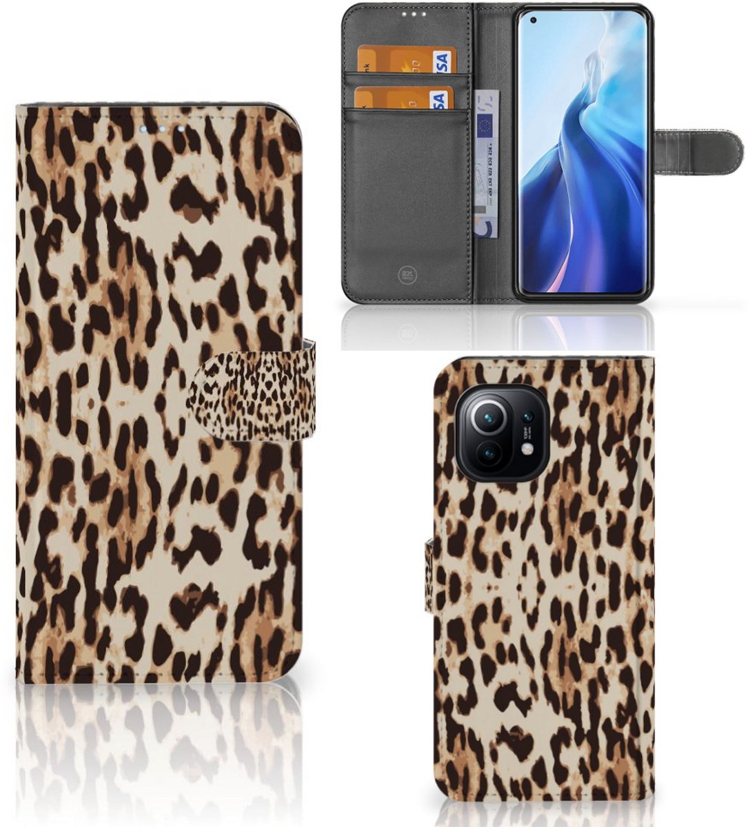 Xiaomi Mi 11 Telefoonhoesje met Pasjes Leopard