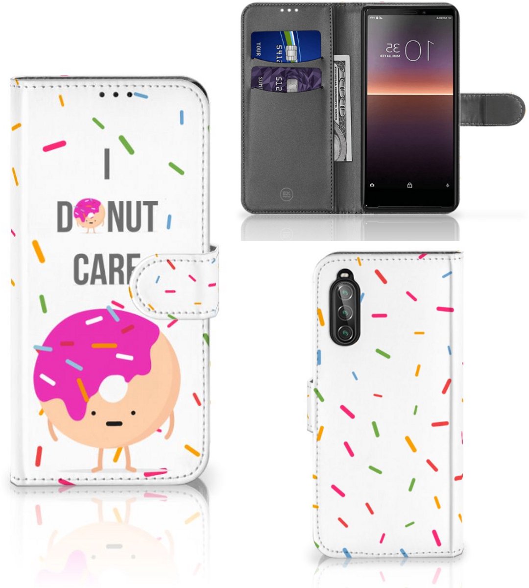 Sony Xperia 10 II Book Cover Donut Roze