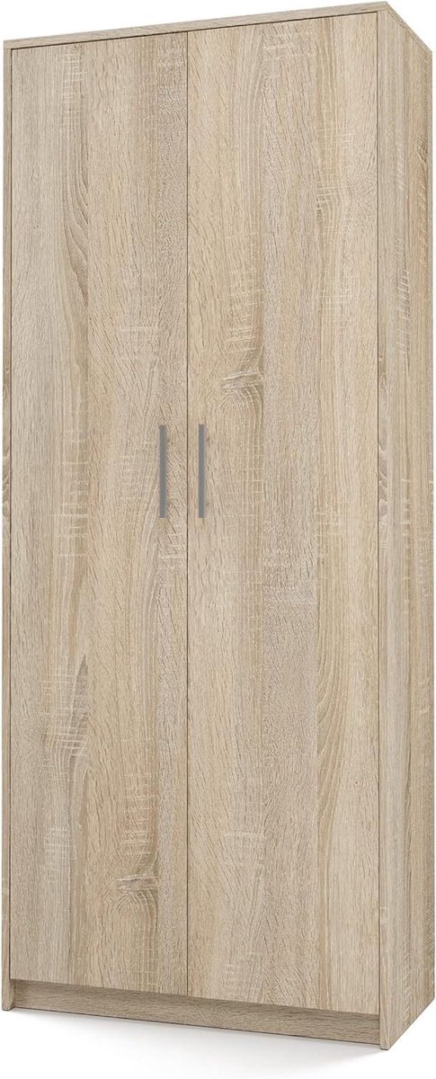Boekenkast met Deuren - Opbergkast Rek - Woonkamer Kantoor - 8 Planken - 74x35x180 cm - So