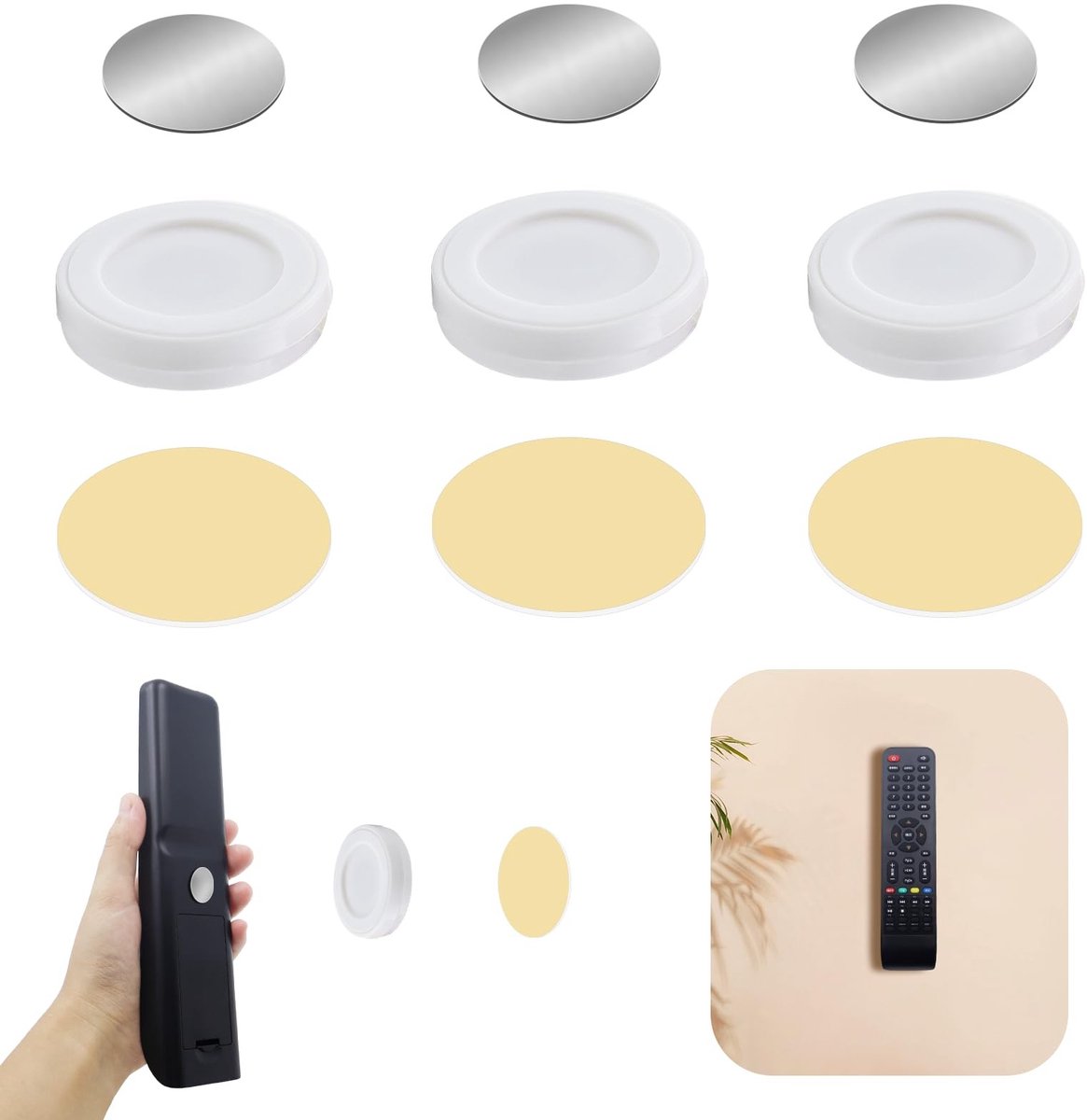 Cosensi - Magnetische Afstandsbediening Houder - Makkelijk te Installeren - Wit - Voor Remotes - Geschikt voor Wand en Glas