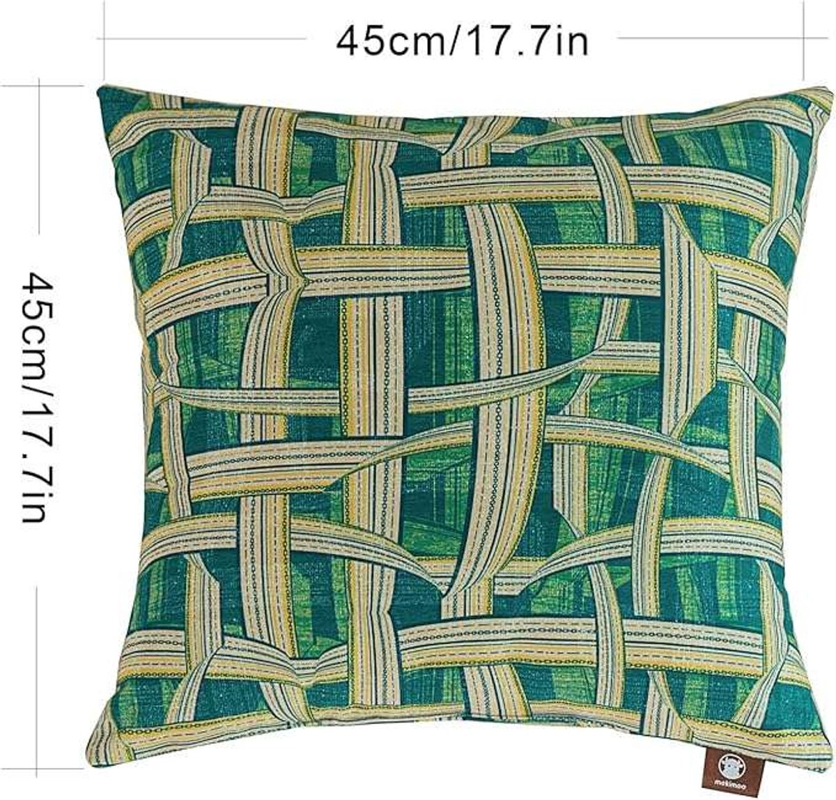 CE Serie - Decoratieve Kussenhoes - 45x45cm - Groen Geruit - Set van 2 - Hoogwaardige Kwaliteit