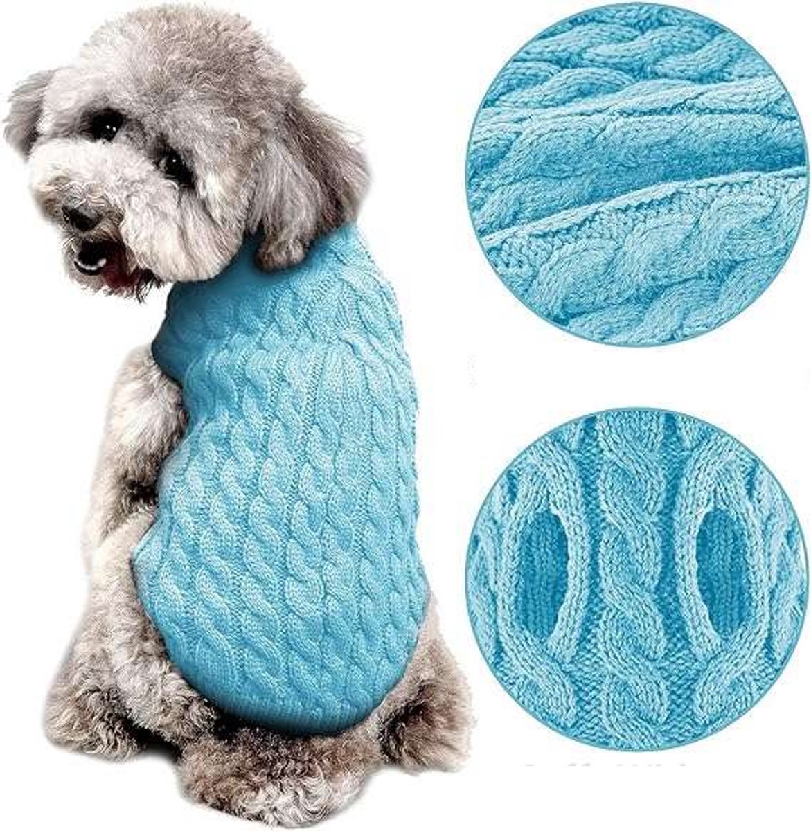 CE Serie - Honden Trui - Gebreide Stof - Blauw - Maat M