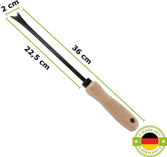 Onkruidsteker Essenhout - Wortelonkruid Verwijderaar - Onkruid uit gazon - Handgesmeed Kwaliteitsstaal - 36 cm Lengte - Natuurlijk — afbeelding 4