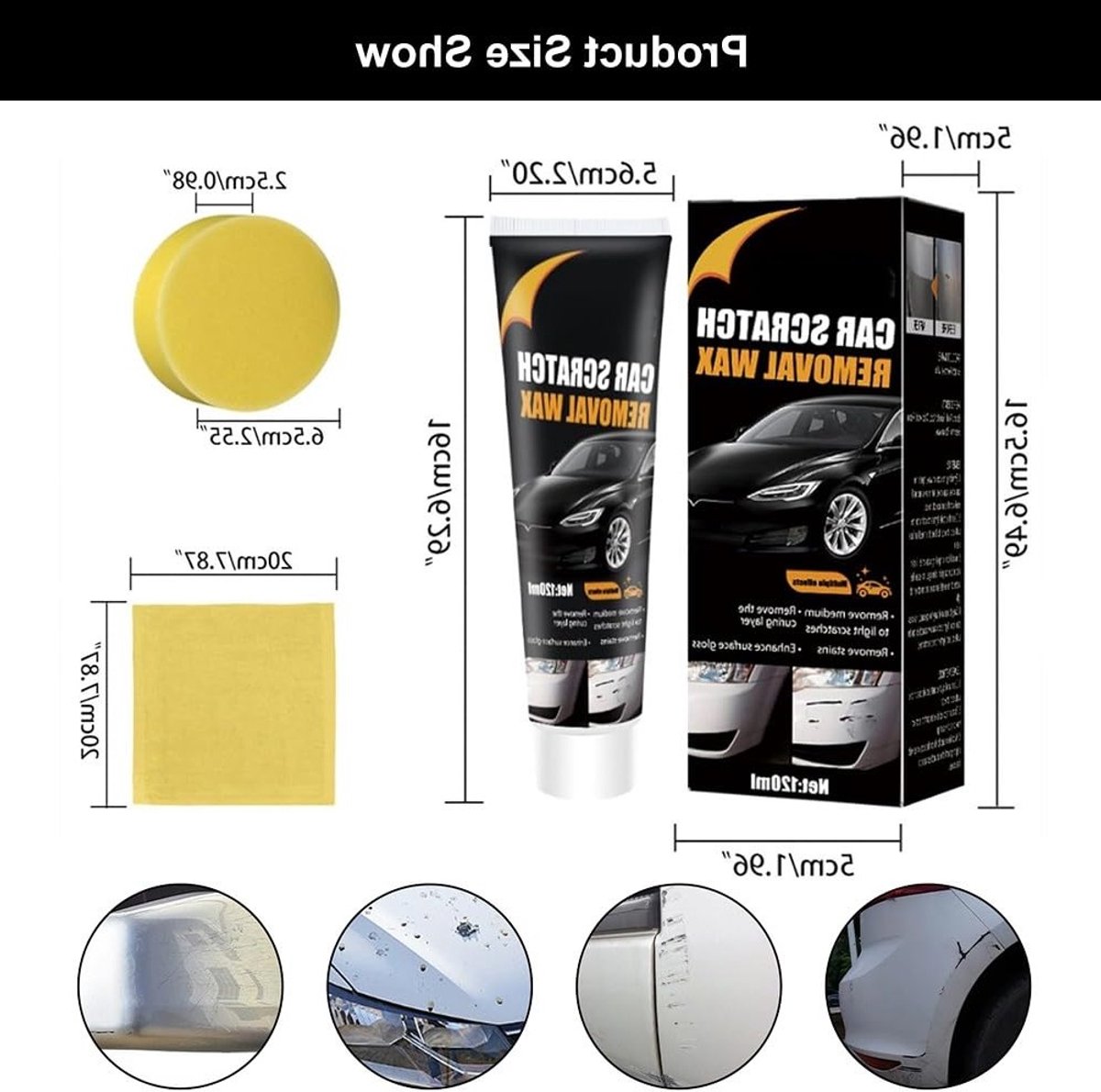 Complete Set voor het Verwijderen van Krassen op Auto's - Effectieve Krassenverwijderaar, Diepe Krassen Reparatie, Auto Lak Herstel, 120ml – foto 5