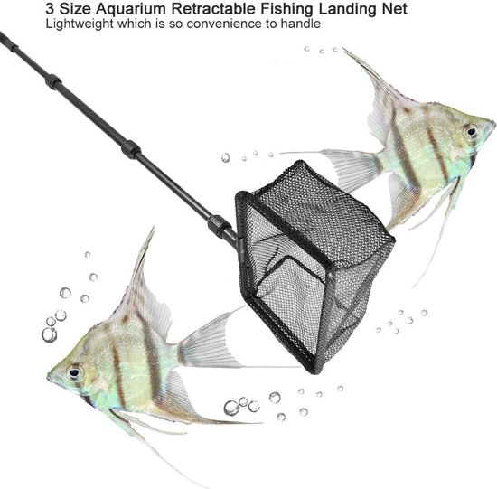 Aquarium Schepnet - Visnet Garnalennet - Vissen Vangen - Visvriendelijk Ontwerp - M Medium - Zwart — afbeelding 4