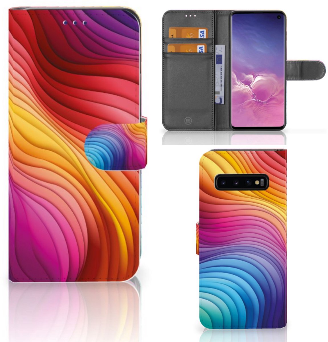 Book Case voor Samsung Galaxy S10 Regenboog
