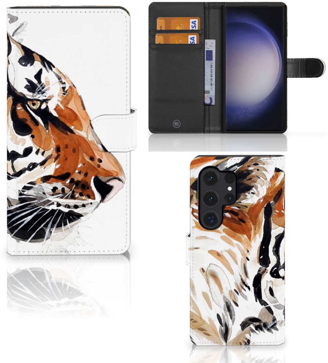 Hoesje Samsung Galaxy S24 Ultra Watercolor Tiger