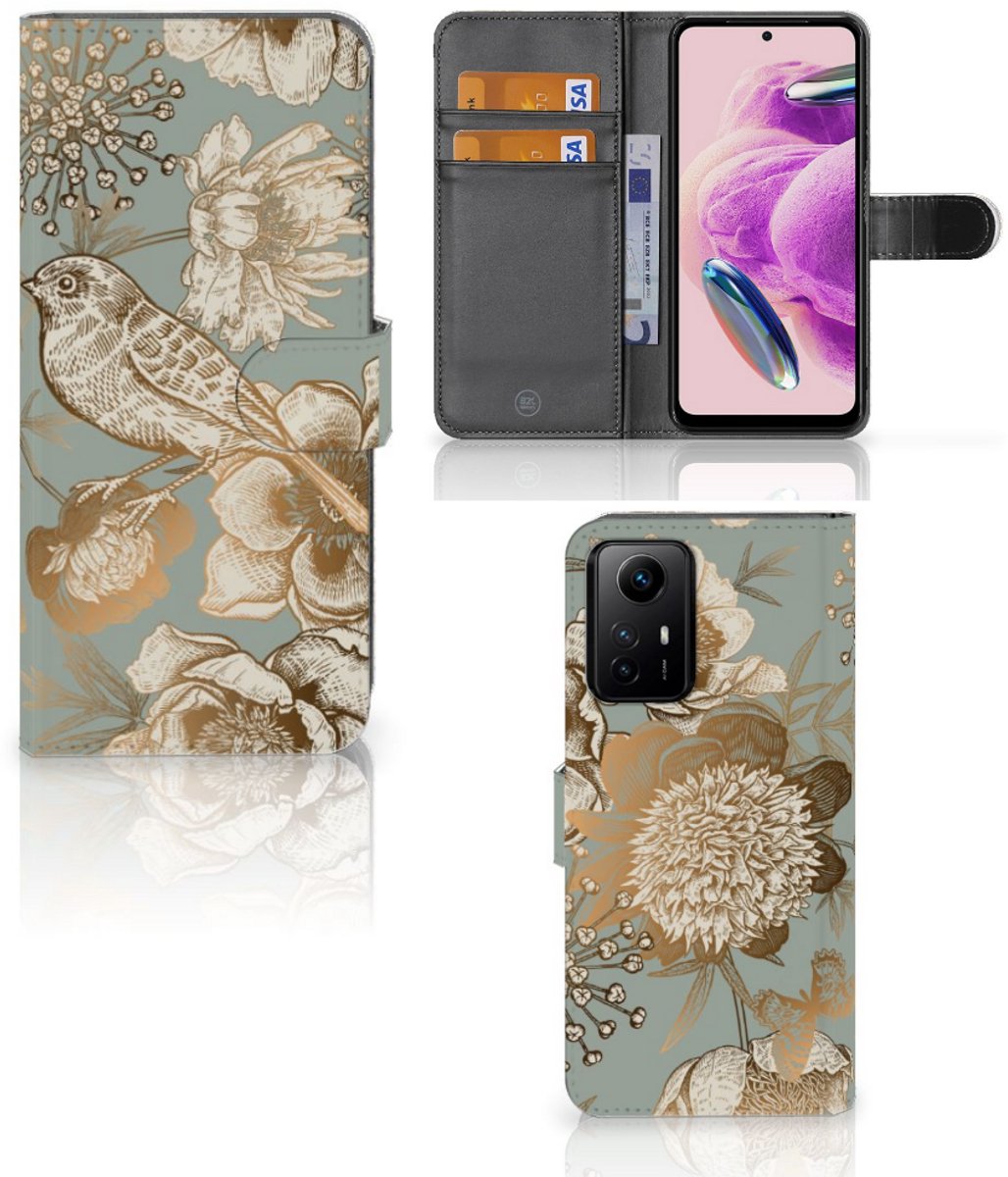 Hoesje voor Xiaomi Redmi Note 12S Vintage Bird Flowers
