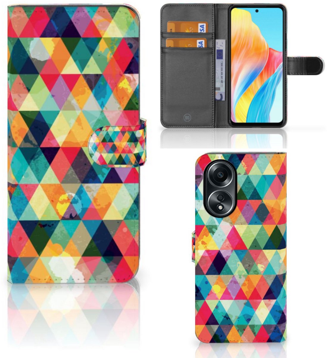 OPPO A58 4G Telefoon Hoesje Geruit