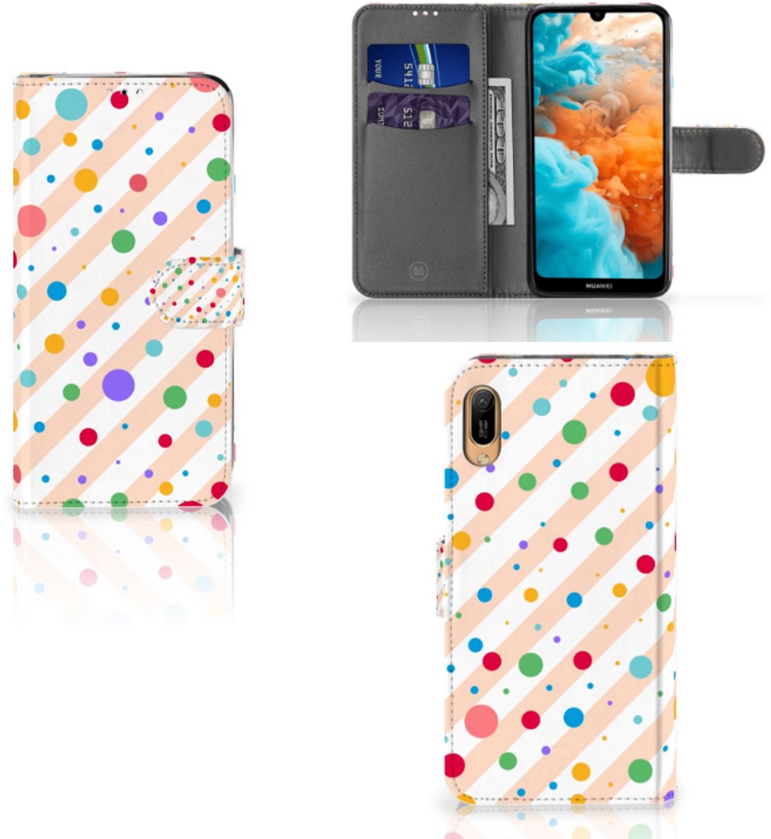 Huawei Y6 (2019) Telefoon Hoesje Dots