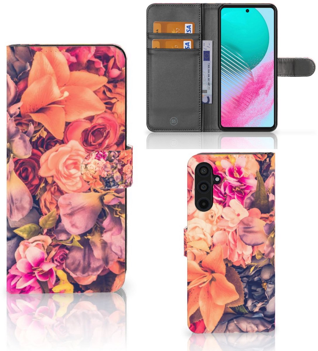 Book Case voor Samsung Galaxy M54 Hoesje Bosje Bloemen