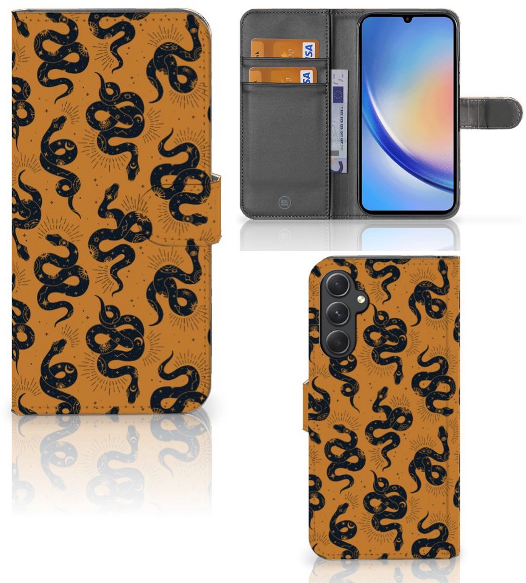 Telefoonhoesje met Pasjes voor Samsung Galaxy A24 4G Snakes