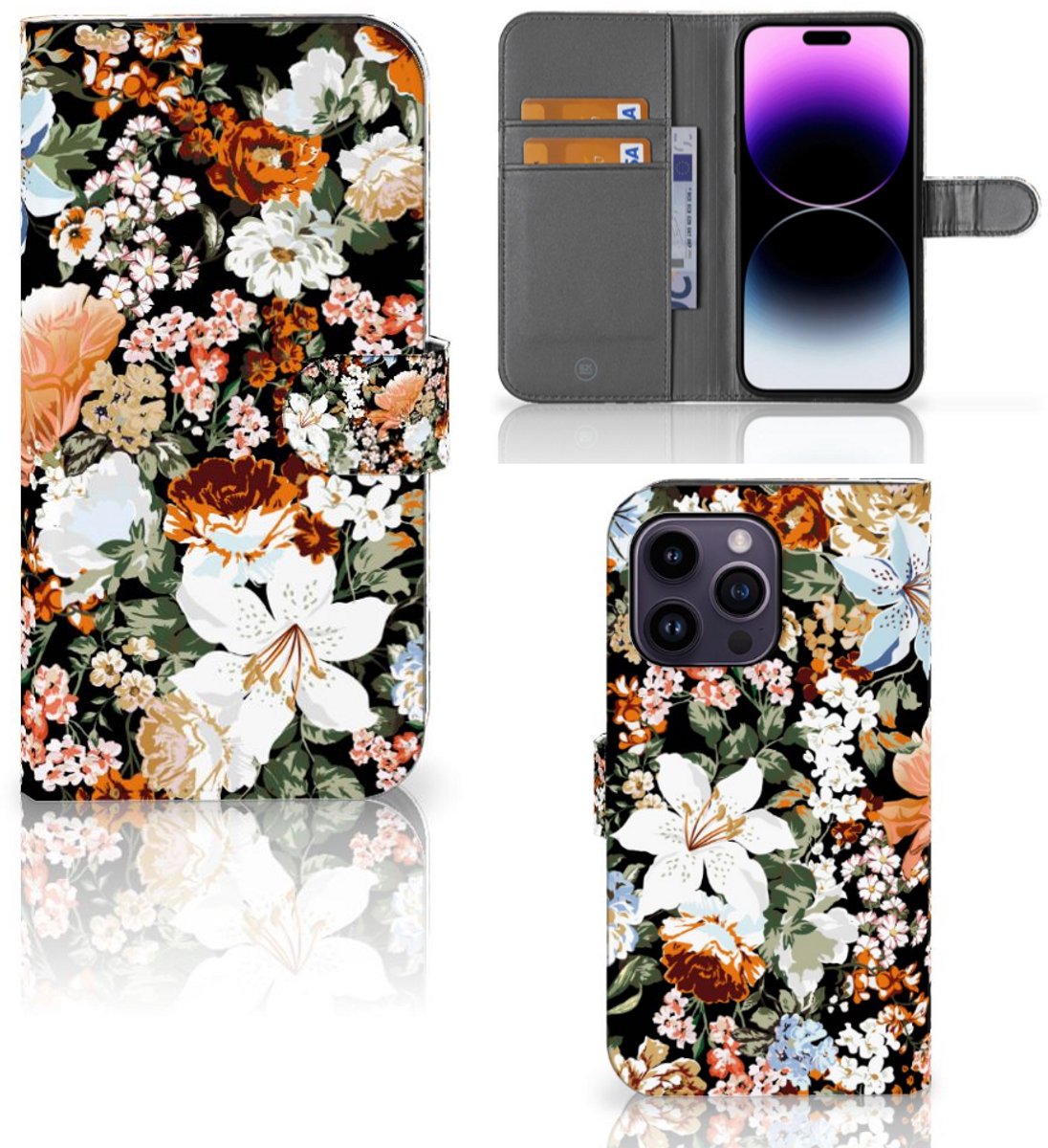 Hoesje voor iPhone 15 Pro Max Dark Flowers