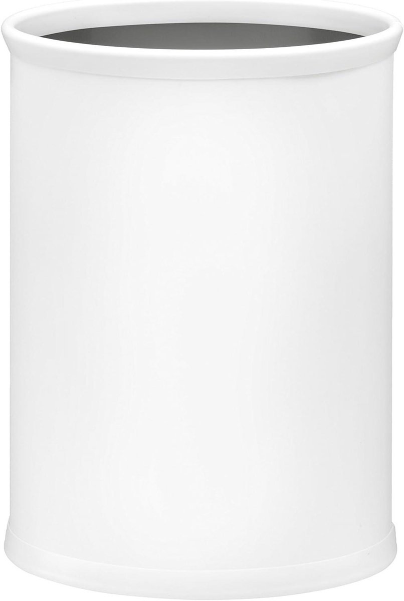 Ovale Afvalmand - Prullenbak Keuken - Afval Verzamelen - Metalen Constructie - 13 Liter - Wit