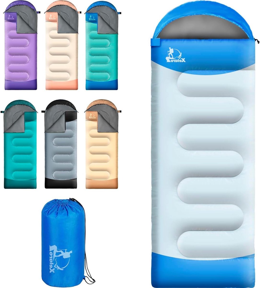 Slaapzak - Kampeerslaapzak Outdoor - Kamperen en Wandelen - Waterdichte Ripstop Polyester - 220 x 80 cm - Hemelsblauw