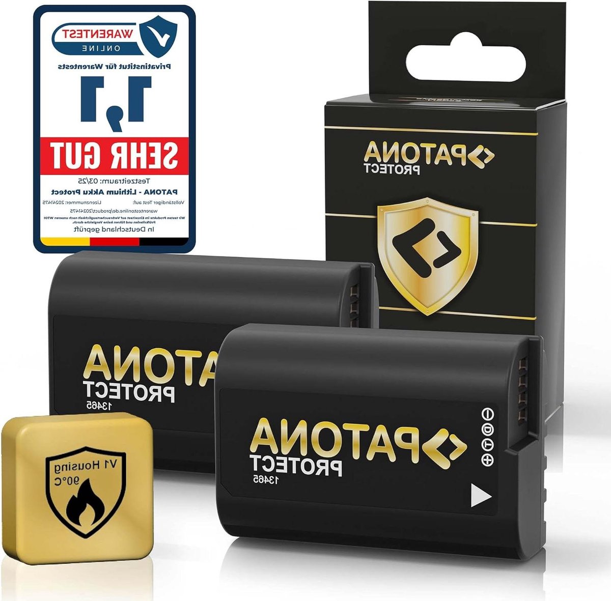 Camera Accu Set - Reservebatterij Panasonic - Ononderbroken Opnames - Hittebestendige Behuizing - 2x 2600mAh - Zwart
