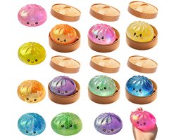 Product afbeelding van Dumpling Squishy - Giant Verschillend - XL - 3 stuks Verrassing Mix Glitt - Verschillende kleuren Glitter- Schattige Squishy - Anti-stress -Fidget Toys - Zachte, Langzame Squishy Dumplings Om Angst Te Verminderen - Volwassen/Kinderen - Kleuren Mix