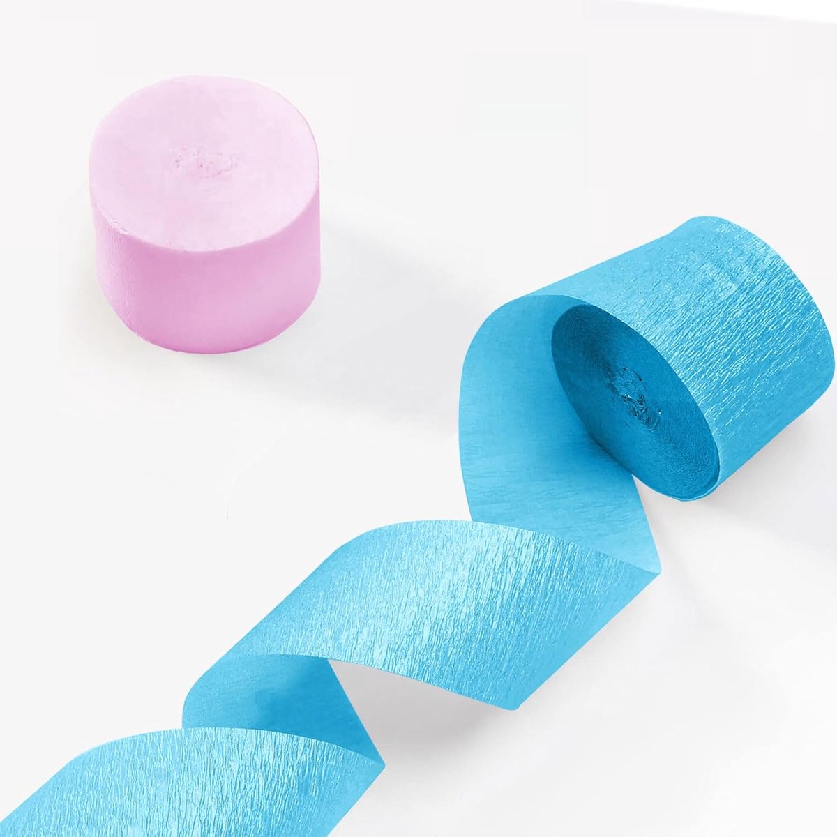 CE - Feestdecoratie - Roze en Blauw - Papier Krepina - 6 Stuks