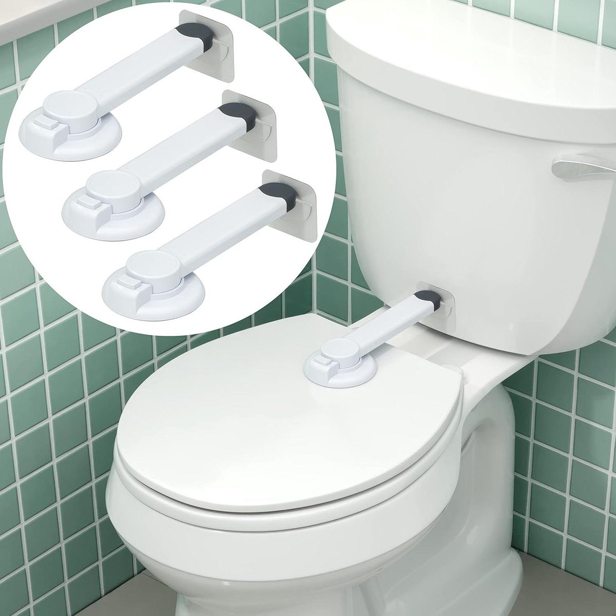 Baby Toiletslot - WC Deksel Sluiting - Babykamer Beveiligen - Eenvoudige Installatie - 3 stuks - Wit