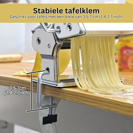 VLSelect®Pasta machine - Pasta tool - Pasta maker - 9 Instelbare Diktes van Merkloos — afbeelding 3