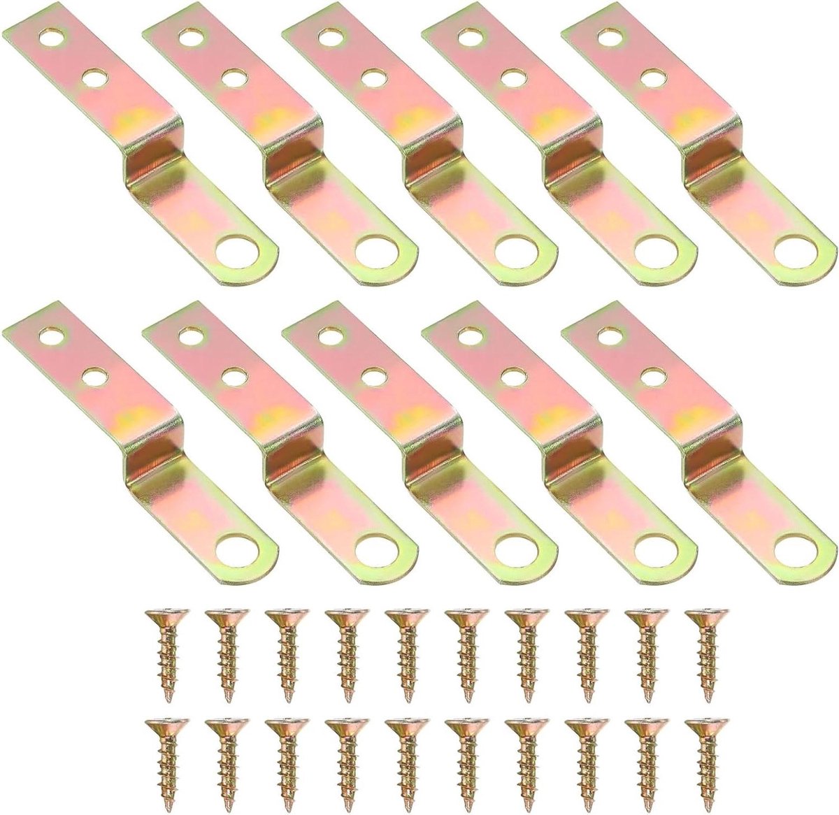 Z-vormige hoekhouders - Framehouders Bevestigingen - Meubels Versterken - Robuust IJzer Verzinkt - 80 x 16 x 10 mm - Zink