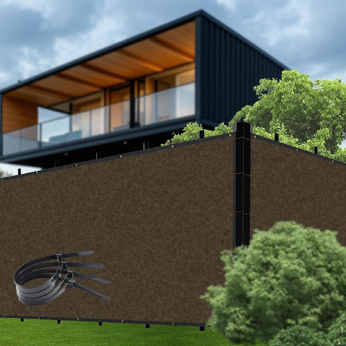 Bruin Hek Privacyscherm - Privacy Windscherm - Privacy Creëren - 90% Zichtblokkade - 1.8m x 15.2m - Bruin