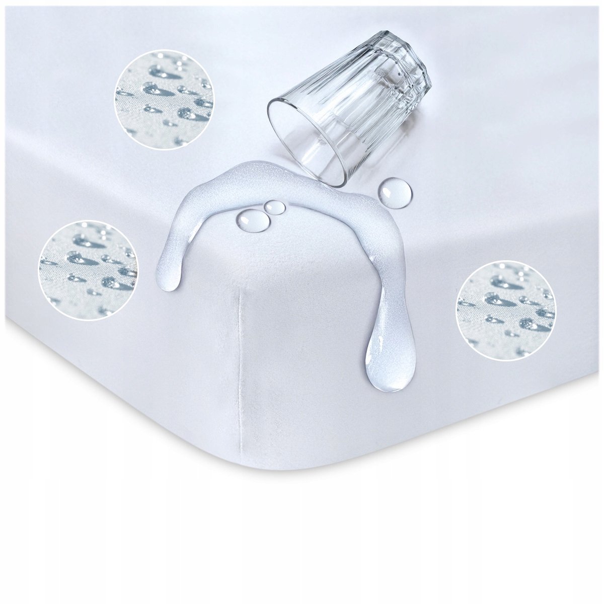 DrBED Serie - Waterdicht Jersey Laken - 160x200 - Witte Kleur - Elastische Hoeken