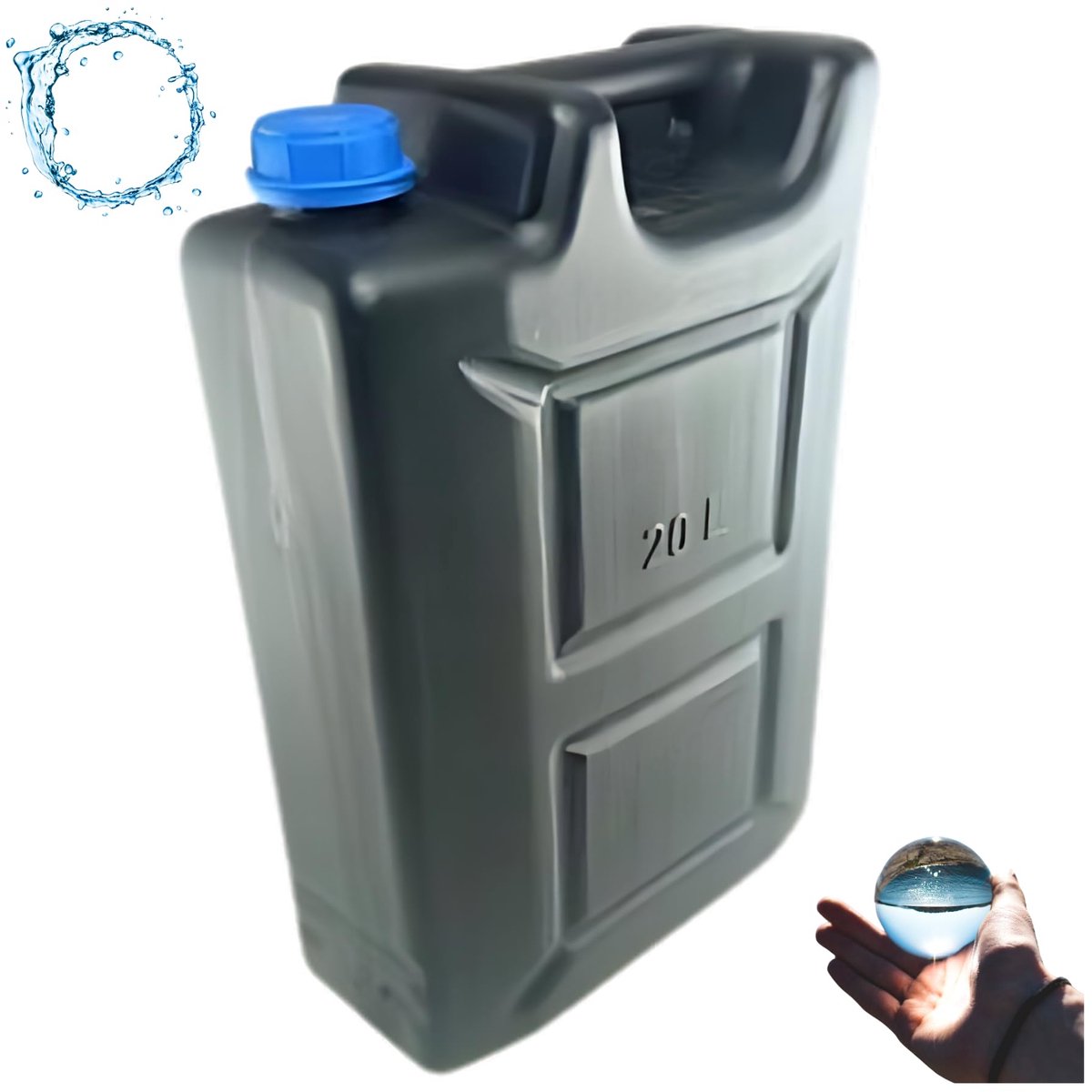 Anwicar Jerrycan voor Water - 20 L - Watercontainer - Camping Watertank - Zwart