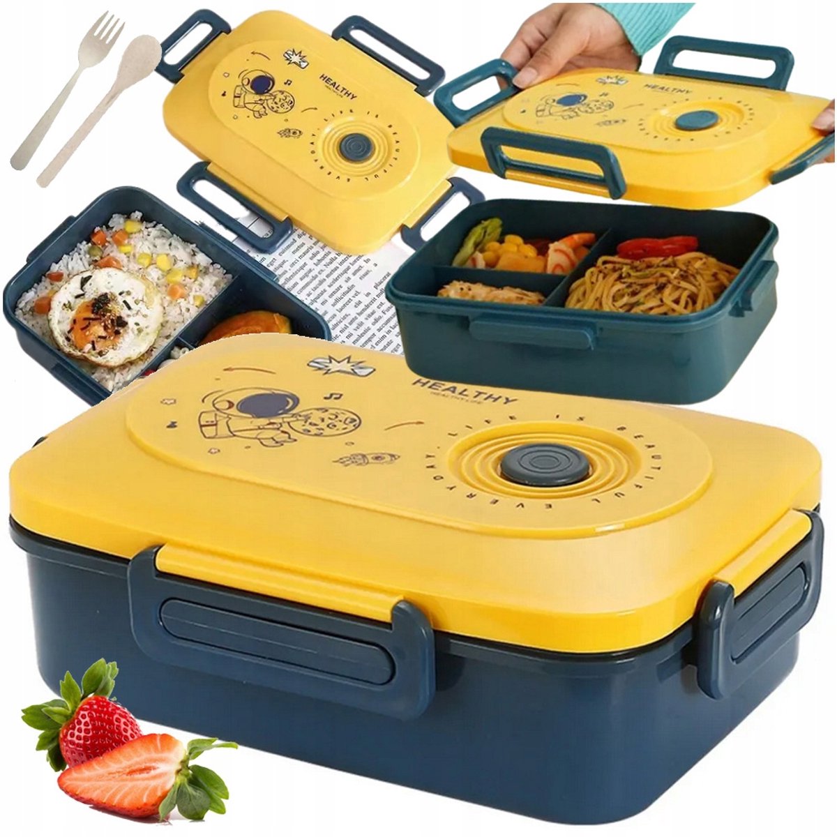 Verk Group Serie - Lunchbox - Groene Multifunctionele Container - Met Bestek - Voor Magnetron en Vaatwasser