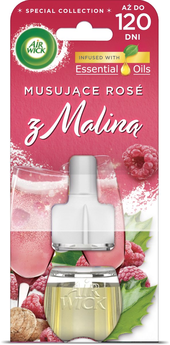 Air Wick Essential Oils - Luchtverfrisser - Rosè met Framboos - Elektrisch - 19 ml