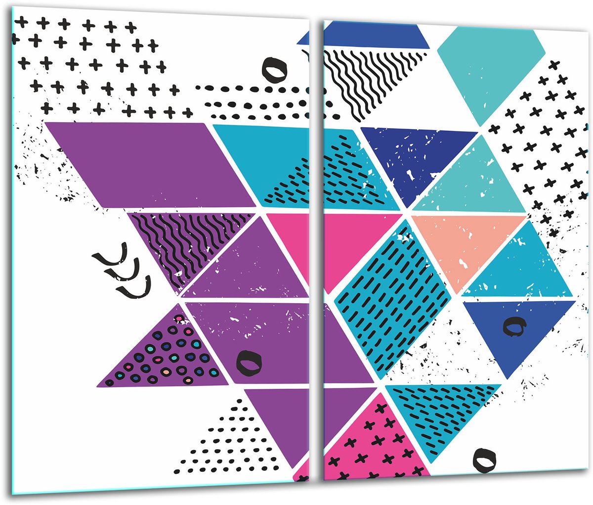 TMK ArtDeko Serie - Glazen Snijplank - 30x52cm - Mozaïek - Inductiekookplaat Beschermplaat