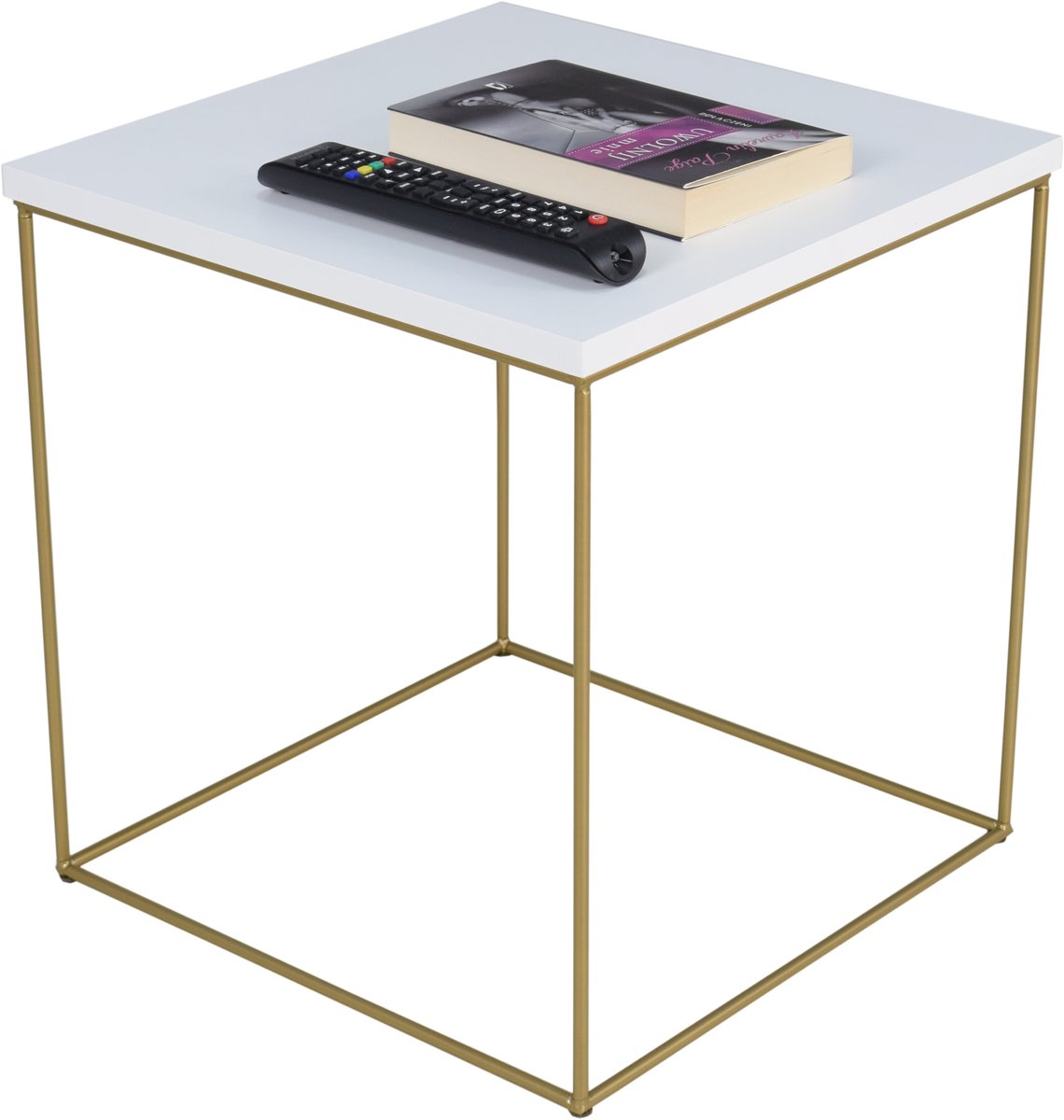 FutuStal Serie - Draadtafel - 43 cm - Vierkant - Goud/Wit Mat