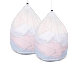 Wasmachine wasnet - 2stuks - Waszak - Wasnet - Herbruikbare kleine waszak - Met trekkoord - Duurzaam - Geschikt voor ondergoed - kleding en sokken - 40 x 30 cm