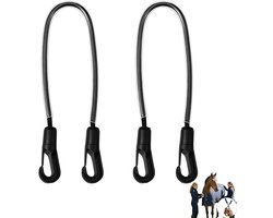 2 stuks - Paardendekenriem - Verstelbare elastische staartriem - Zwart - Elastische beenriem voor paardendeken met dubbele clip - Beenriem voor paardendeken - Bevestigingsriemen voor paardendeken - Staartriem voor paardendeken met dubbele clip
