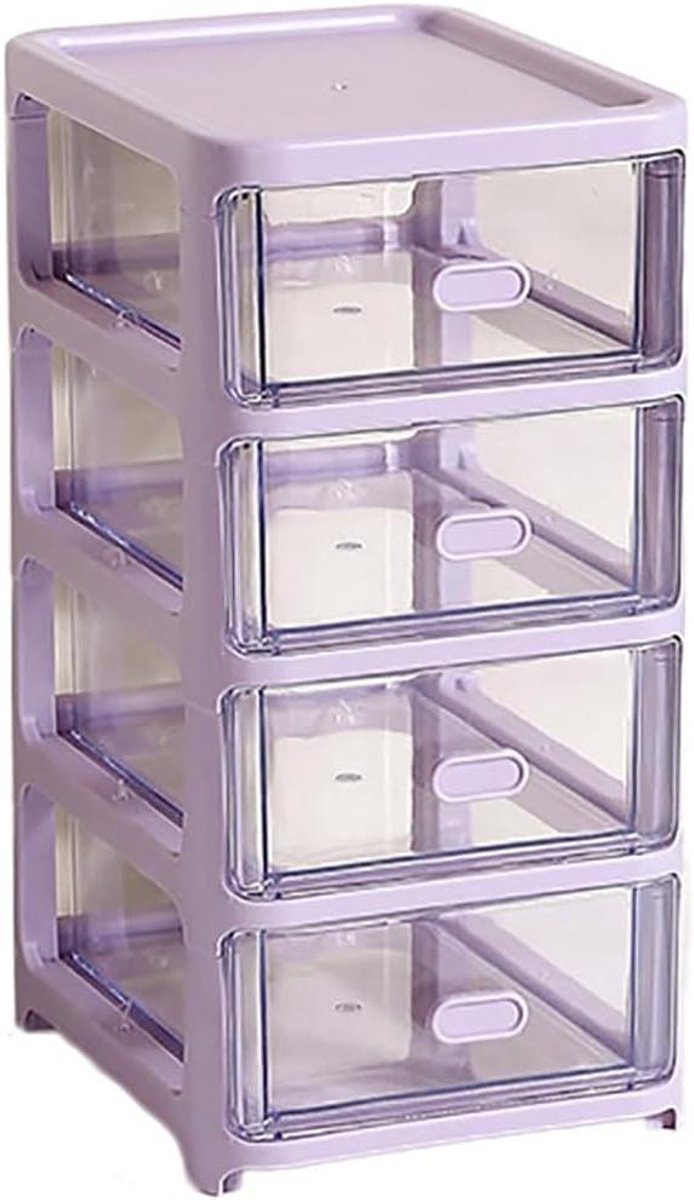 Opbergtoren Lades - Ladeblok Organizer - Bureau Ordenen - Stapelbaar Ontwerp - 26.3H cm - Lila