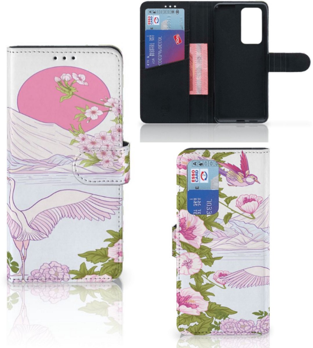 Huawei P40 Pro Telefoonhoesje met Pasjes Bird Standing