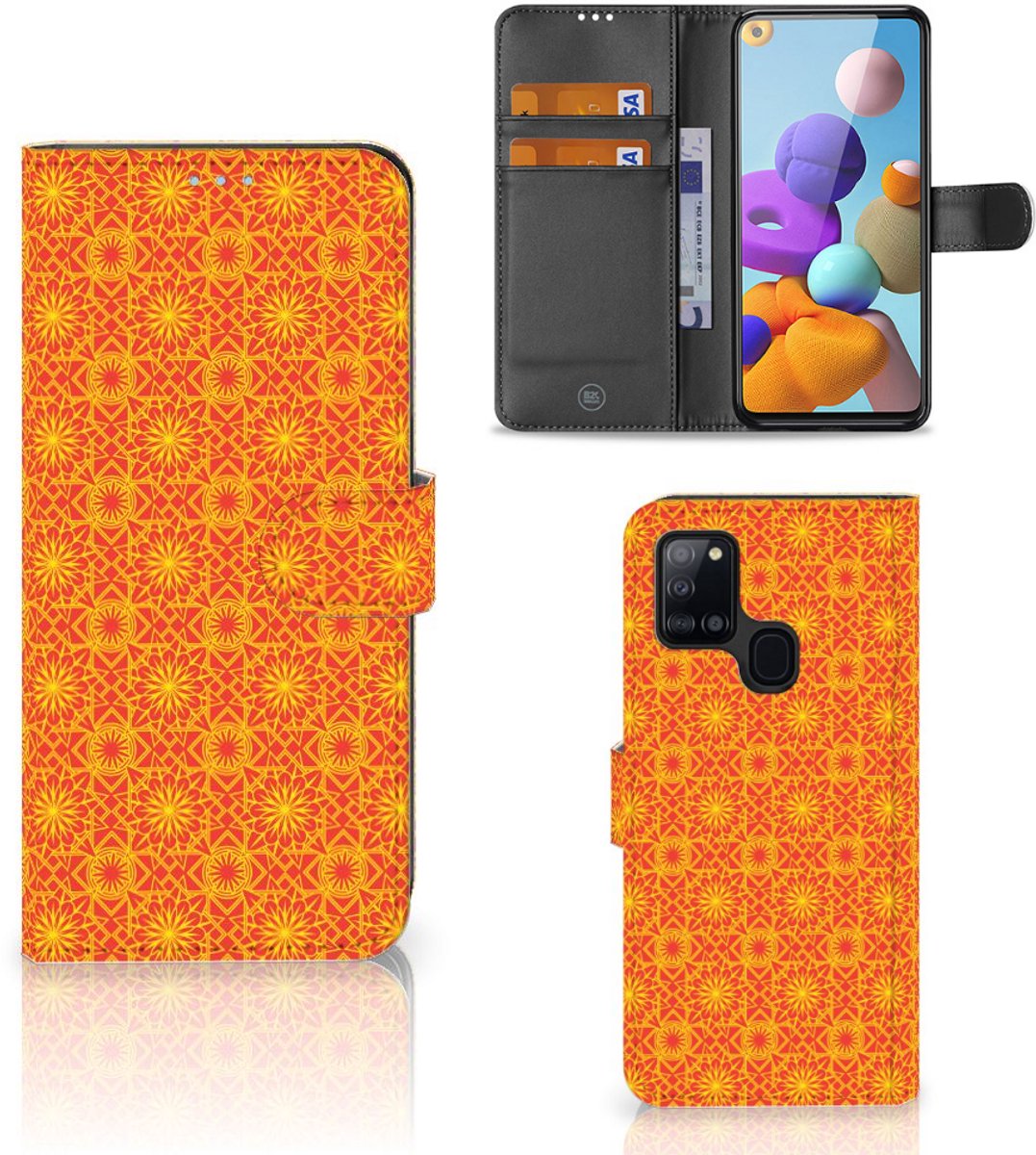 Samsung Galaxy A21s Telefoon Hoesje Batik Oranje