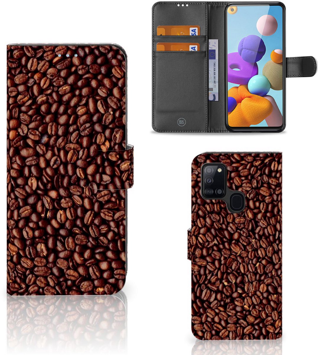 Book Case voor Samsung Galaxy A21s Book Cover Koffiebonen