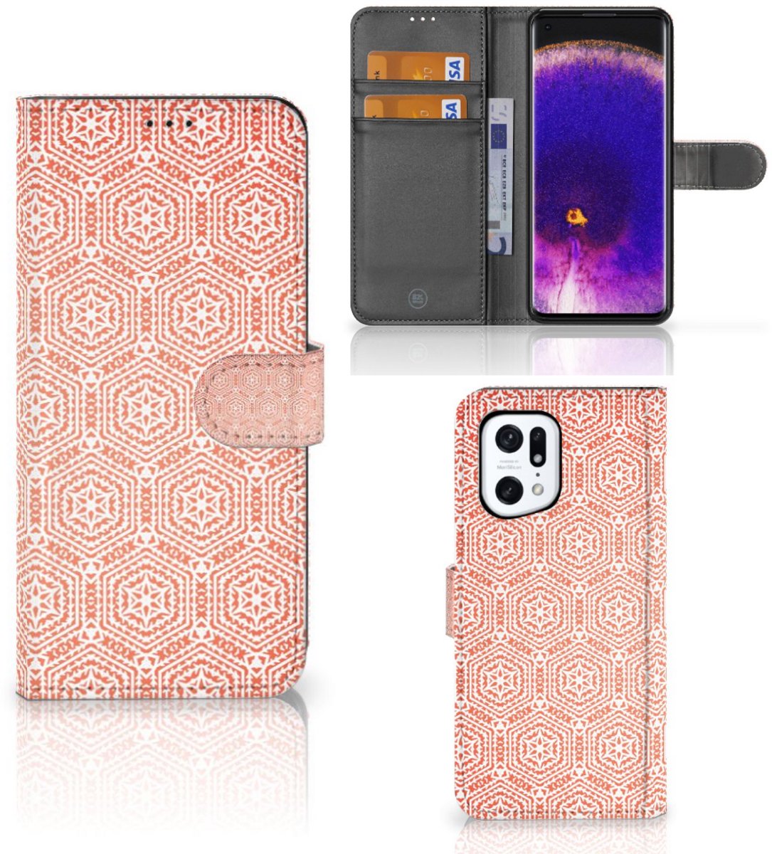 OPPO Find X5 Pro Telefoon Hoesje Pattern Orange